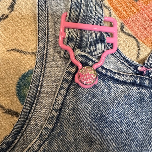 90s Happy kids Snap Overalls with Eiffel Tower embroidery 24M - Picture 3 of 6